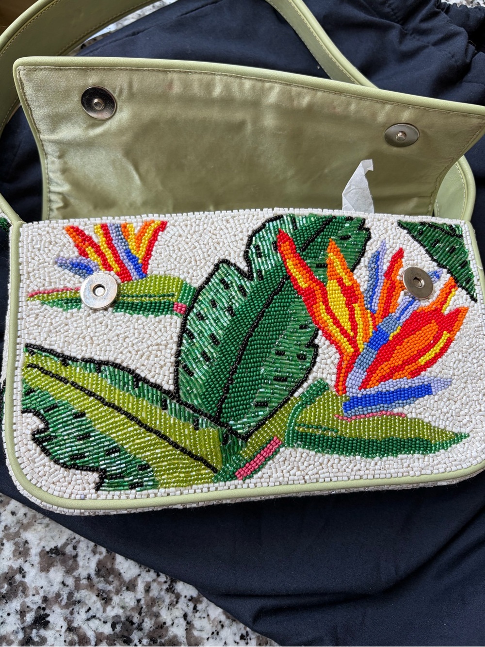 Staud Tommy beaded bag birds of paradise - Picture 9 of 11